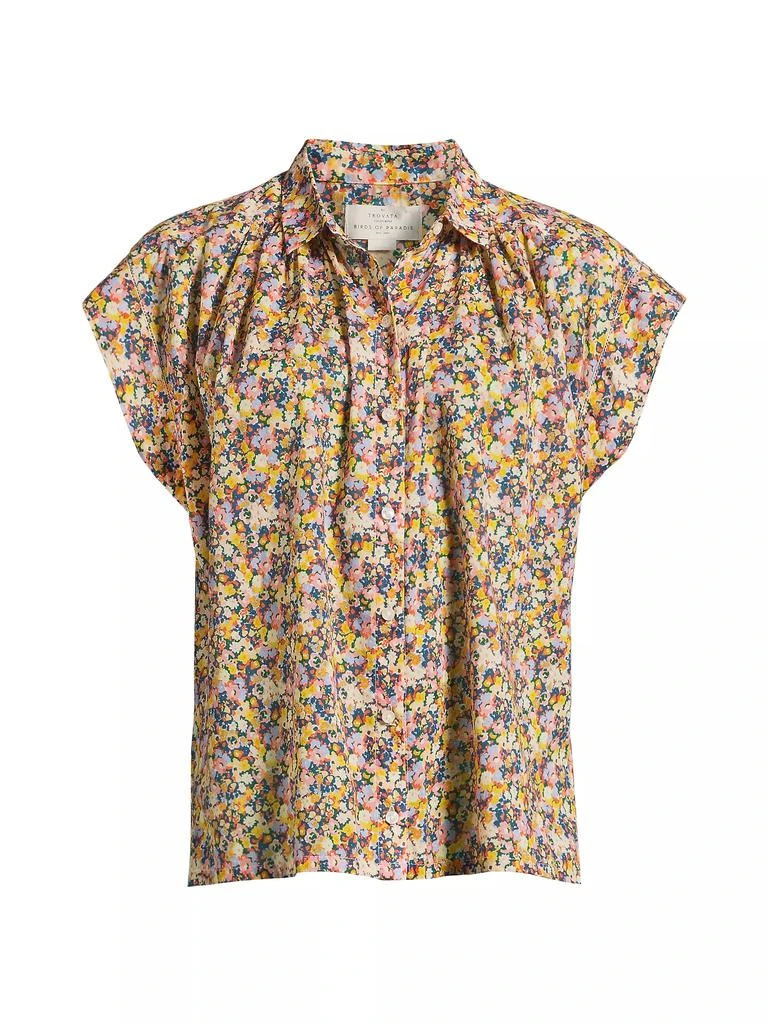 Birds of Paradis Della Floral Cotton Button-Front Shirt 1