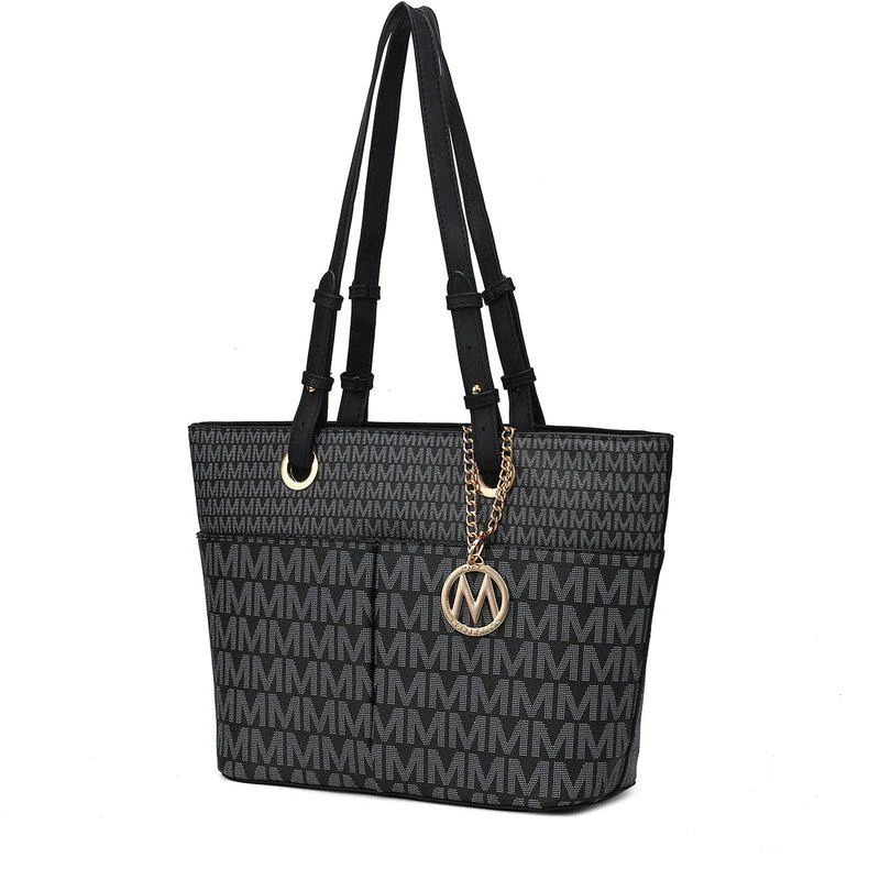 MKF Collection by Mia K Lori M logo Printed Vegan Leather Women’s Tote 1