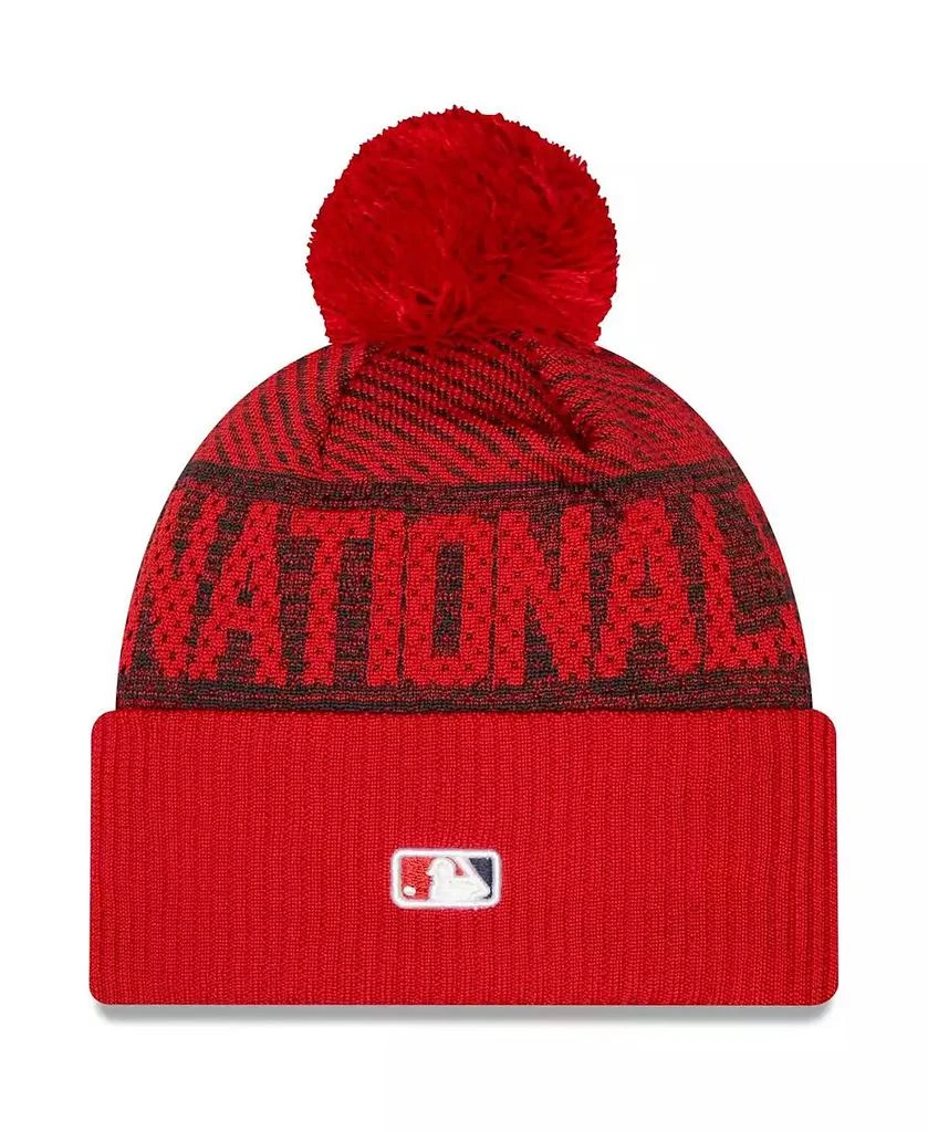 New Era Men's Red Washington Nationals Authentic Collection Sport Cuffed Knit Hat with Pom 2