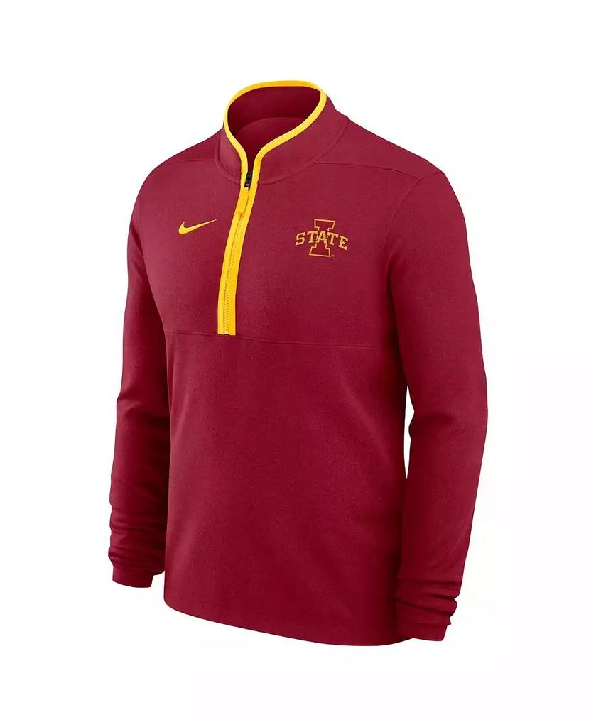 NIKE Men's Cardinal Iowa State Cyclones Coaches Courtside Basketball Victory Performance Quarter-Zip Top 2