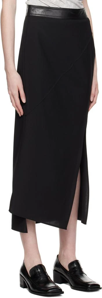 Helmut Lang Black Twisted Midi Skirt 2