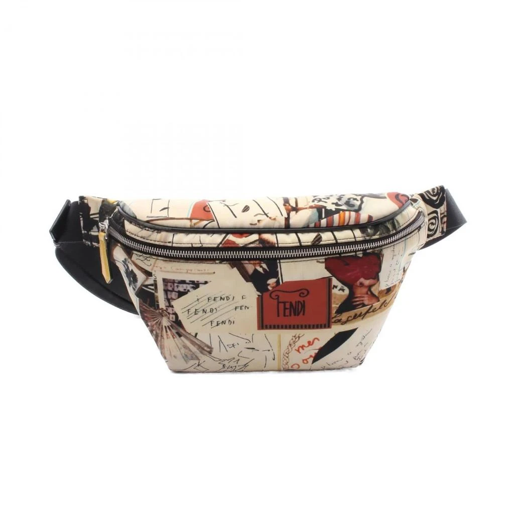 Fendi ivory Nylon Leather Fanny Pack Sling Bag (Pre-Owned)
