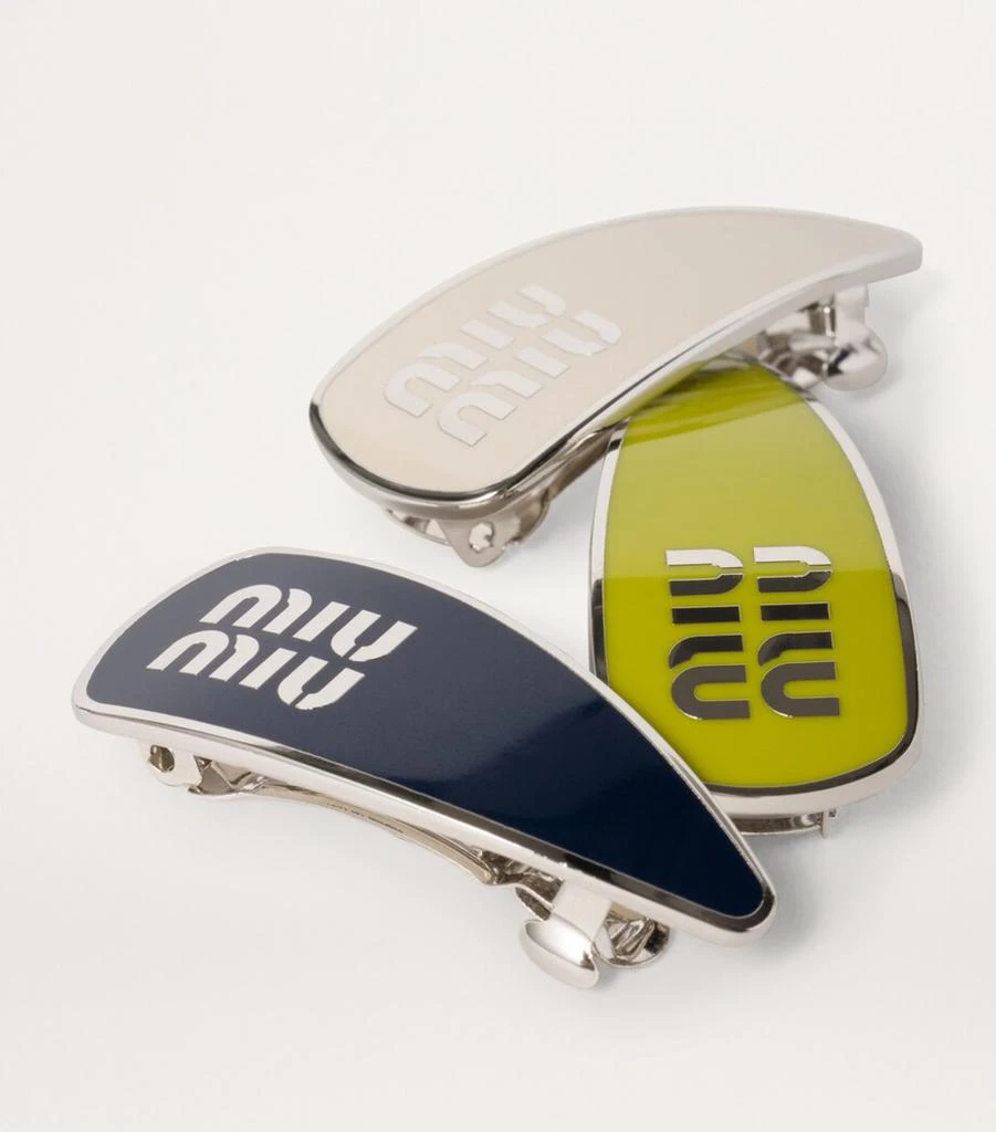 Miu Miu Logo Hair Clips (Set of 3) 3