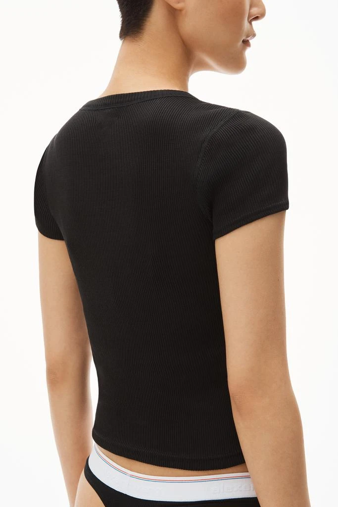 Alexander Wang Scoop Neck Ribbed Cotton Tee 4