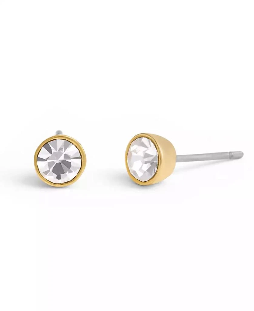 Coach Faux Stone Halo Round Stud Earrings 2