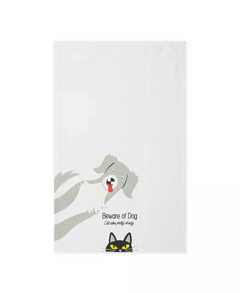 Design Imports Everyday Pets Kitchen Collection Absorbent Dishtowel Set, 18x28", Beware, 3 Count 3
