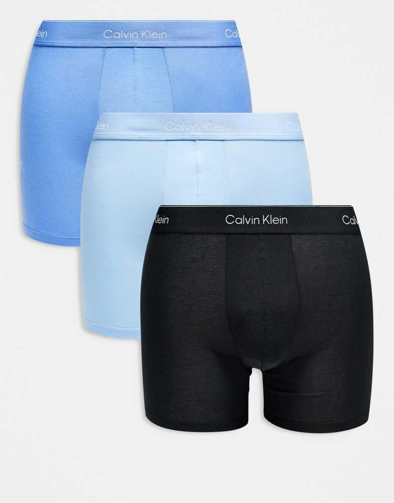 Calvin Klein Calvin Klein Icon Cotton Stretch 3 pack boxer briefs in blue tones 1