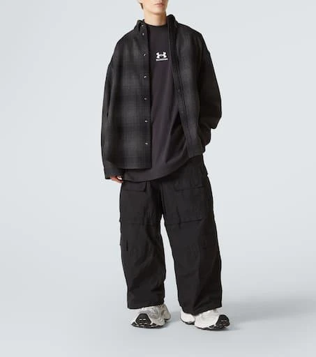 Balenciaga Checked wool-blend flannel shirt 2