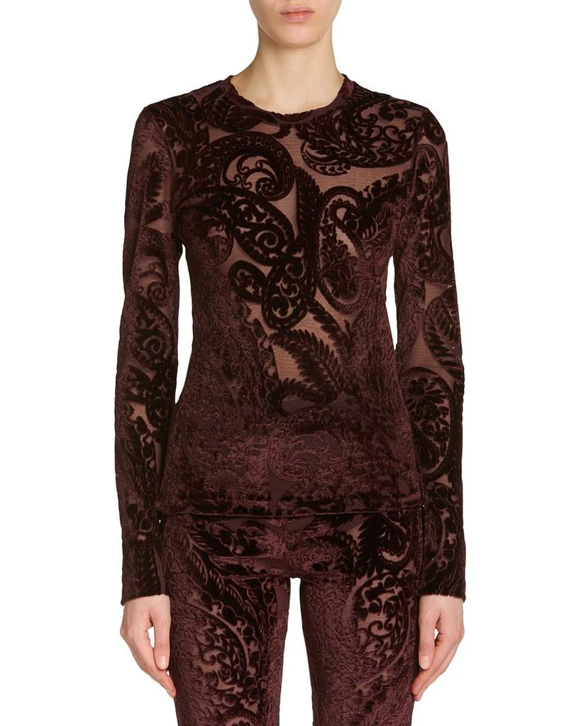 ETRO Long Sleeve Velvet Top 1