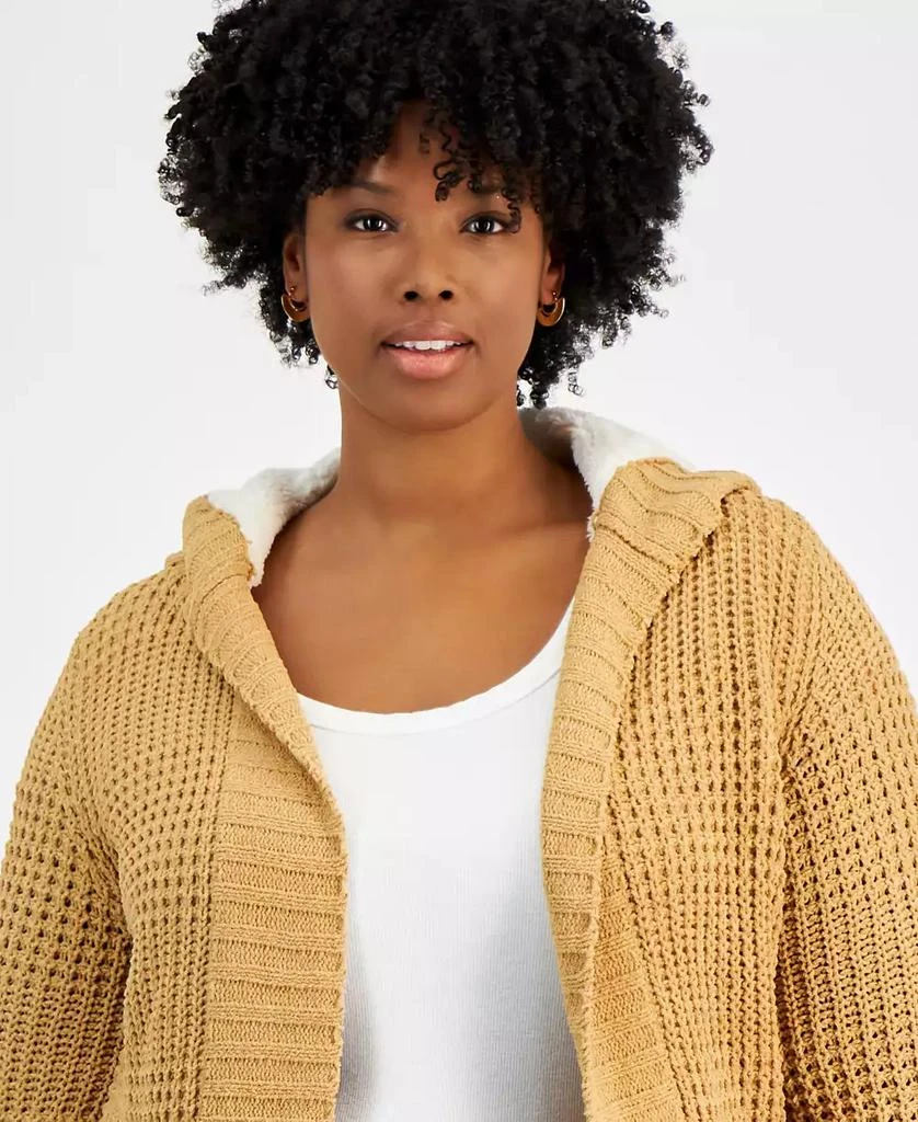 Derek Heart Trendy Plus Fluffy Chenille Hooded Cardigan 3