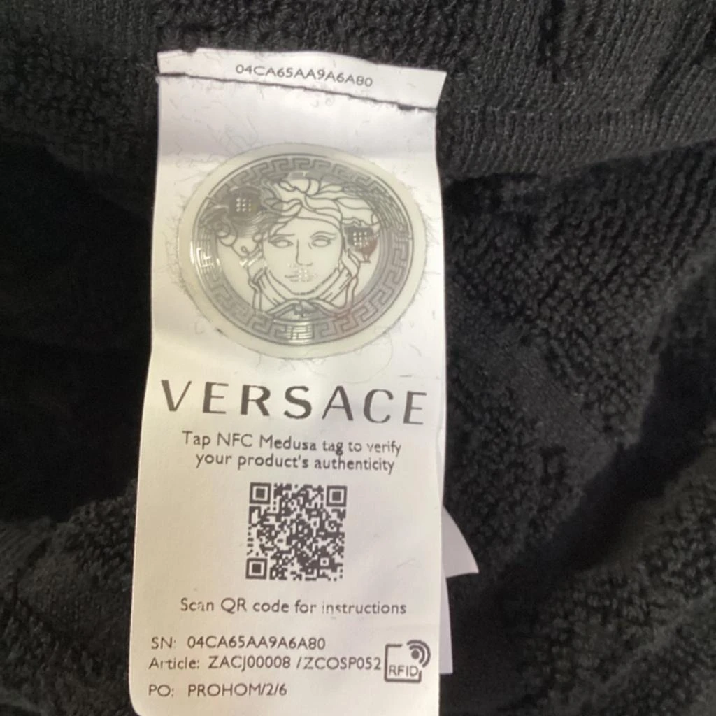 Versace I Love Baroque Bathrobe in Black Cotton 5