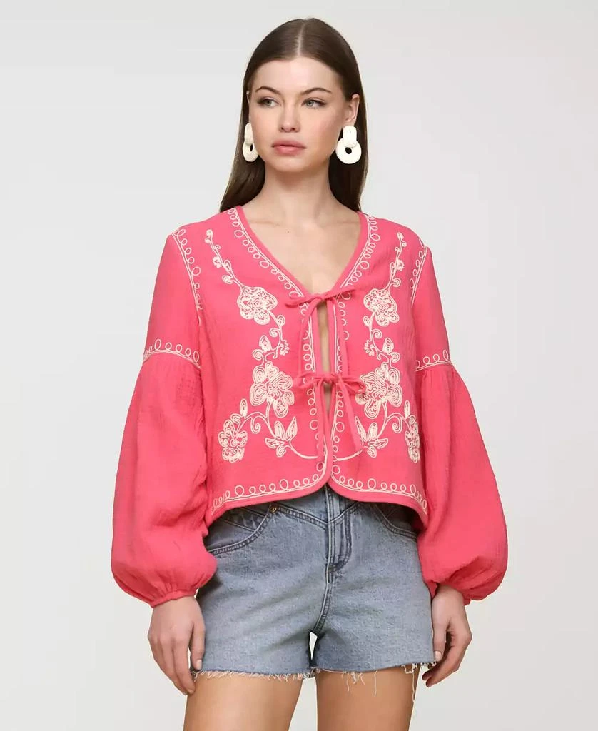 Avec Les Filles Women's Embroidered Peplum Jacket 1
