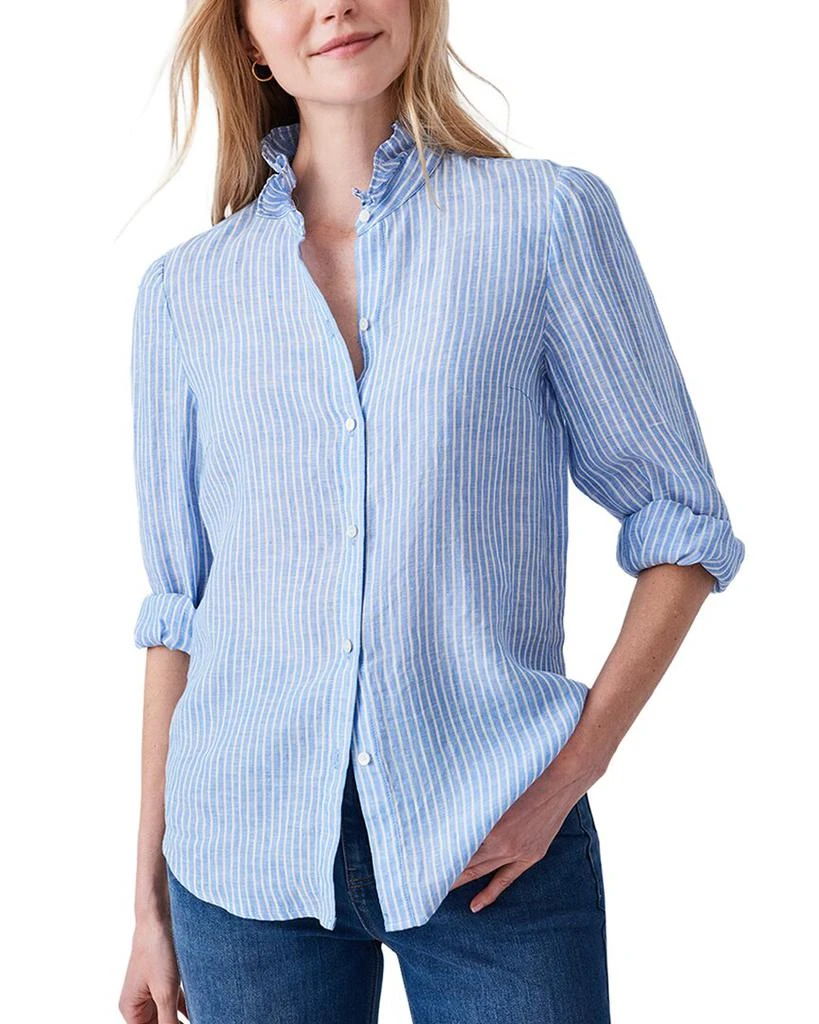 J.McLaughlin Julian Stripe Linen Blouse