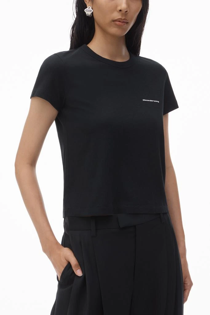 Alexander Wang Logo-Print Shrunken Jersey Tee 3