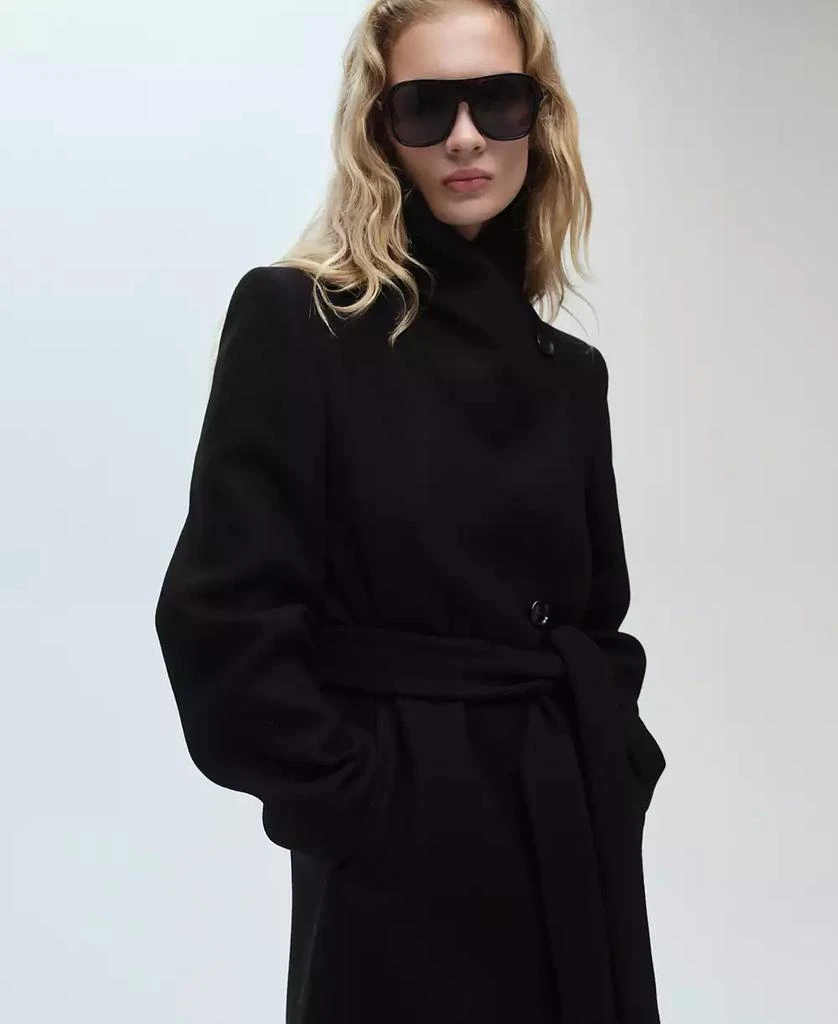 Mango Women's Belted Woolen Coat 6