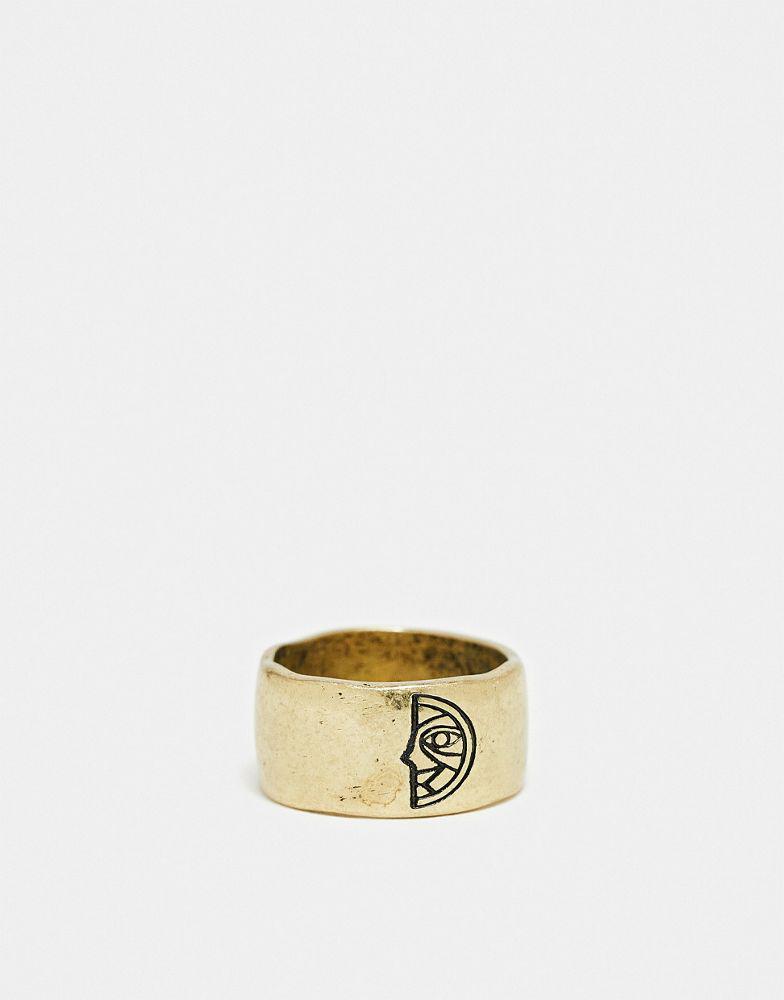 Classics 77 Classics 77 sun and moon band ring in gold