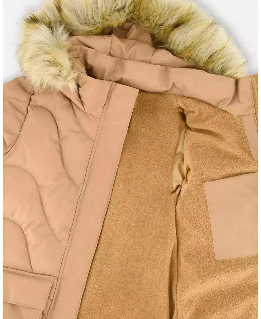 Deux par Deux Girl Long Wavy Quilt Puffy Winter Coat Chanterelle - Child 4