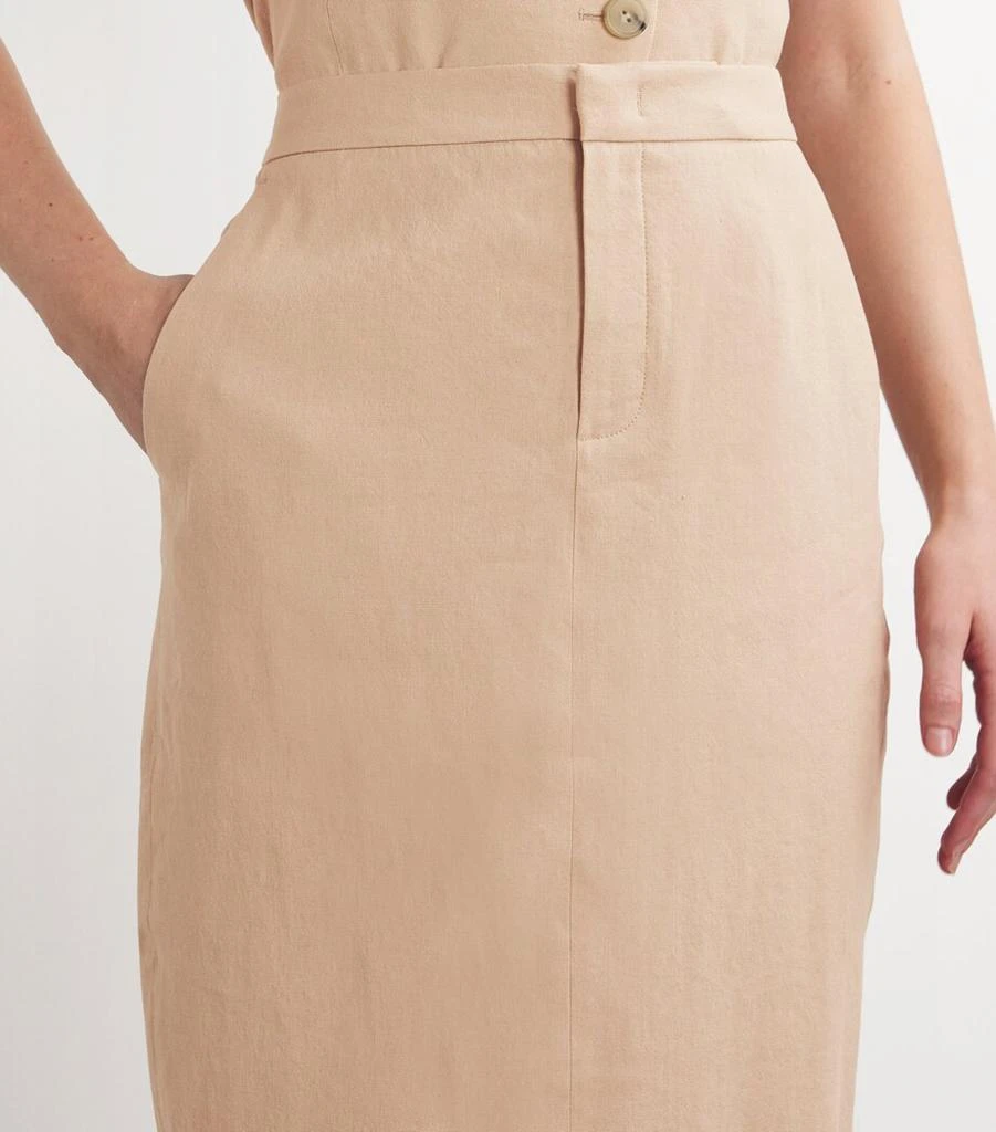 Vince Linen-Blend Midi Skirt 6