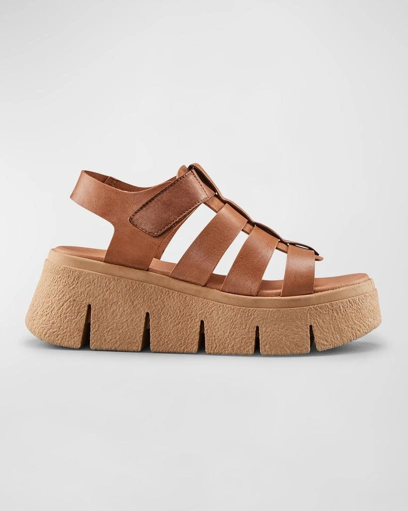 Cougar Antony Caged Leather Wedge Sandals 1