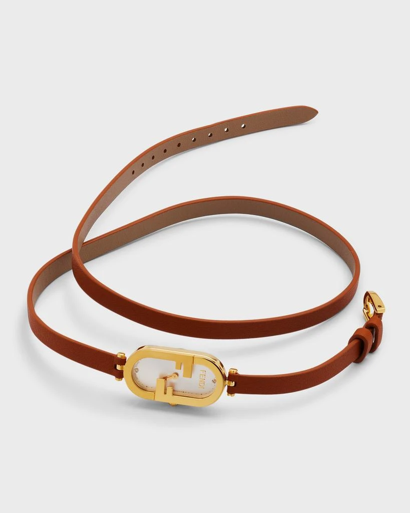 Shop O'Lock Vertical Oval Calf Leather Wrap Watch on Sale at