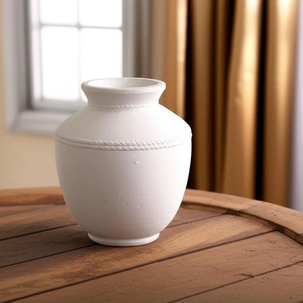 Hivvago 16" White Terracotta Round Jug Vase 2