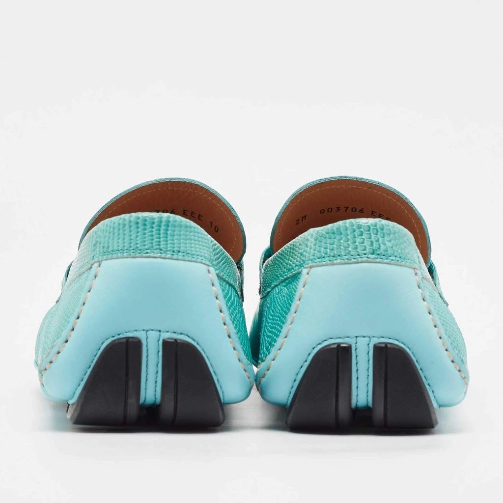 Salvatore Ferragamo Salvatore Ferragamo Blue Lizard Leather Sardegna Loafers Size 44 5