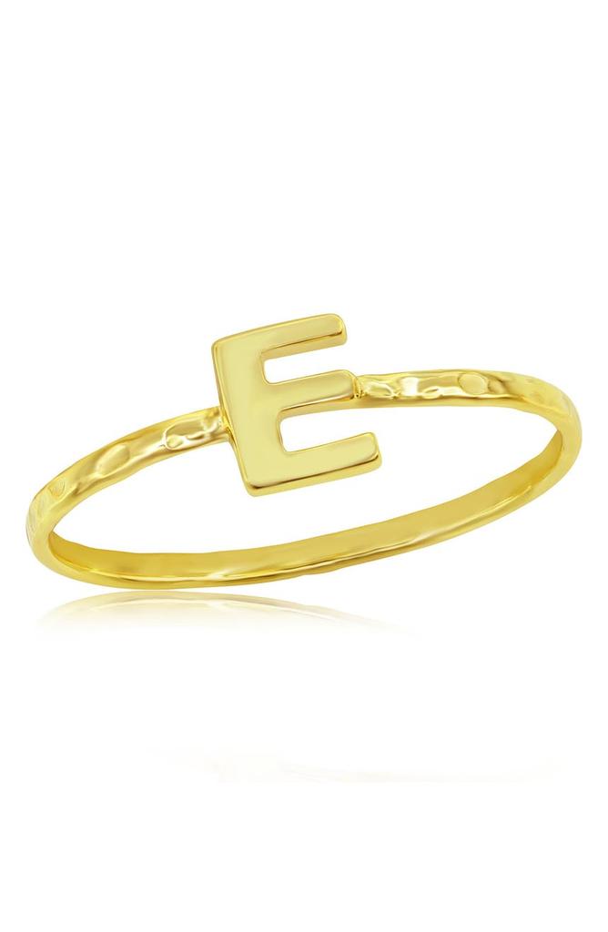 SIMONA Yellow Gold Initial Band Ring