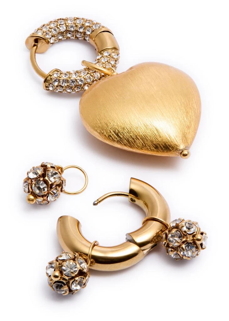 Timeless Pearly Mismatched 24kt gold-plated heart earrings 4