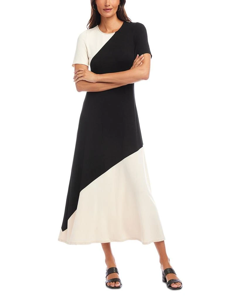 Karen Kane Short Sleeve Contrast Midi Dress 3