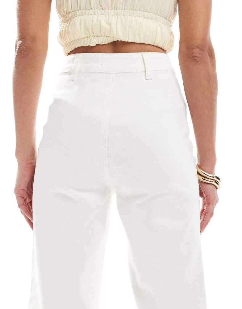 Miss Selfridge Miss Selfridge patch pocket  high waist 70's denim flare in ecru wash 4
