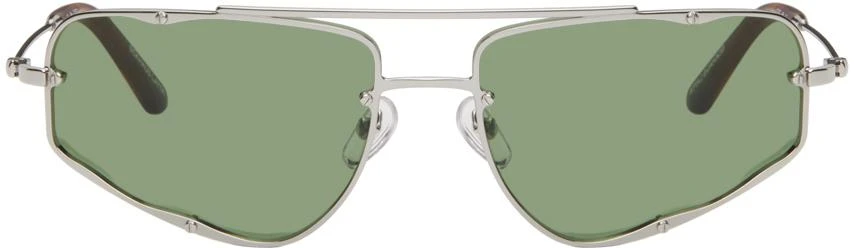 Eckhaus Latta SSENSE Exclusive Silver 'The Speed' Sunglasses 1