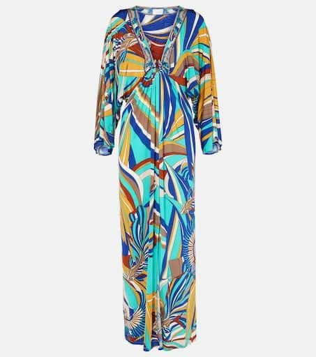 Camilla Draped printed jersey maxi dress 1