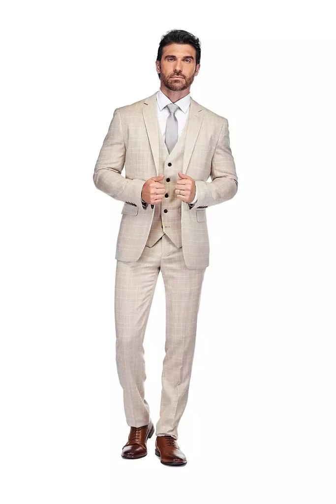 Gino Vitale Slim Fit 3PC Check Men's Suit 1