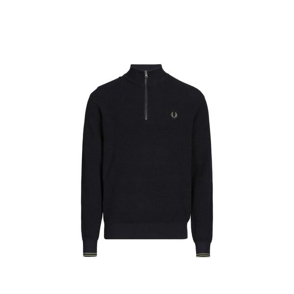 Fred Perry Laurel Wreath Mock Neck Jumper - Sweaters - BeyondStyle