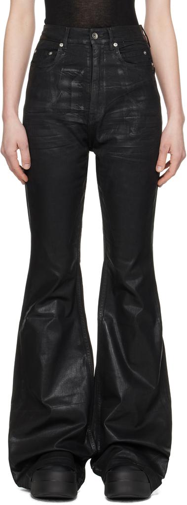 Rick Owens Black Hollywood Bolan Bootcut Jeans WAIST-US-31 Rick Owens Black Hollywood Bolan Bootcut Jeans WAIST-US-31