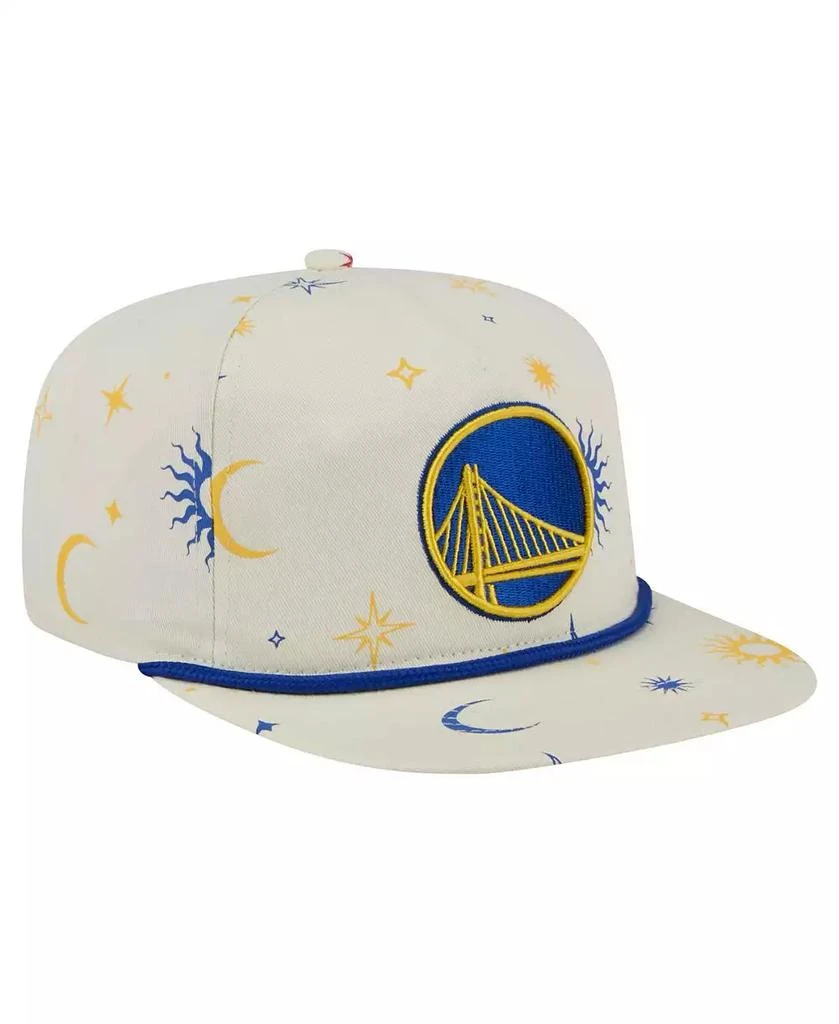 New Era Men's Cream Golden State Warriors Lunar Golfer Snapback Hat 3