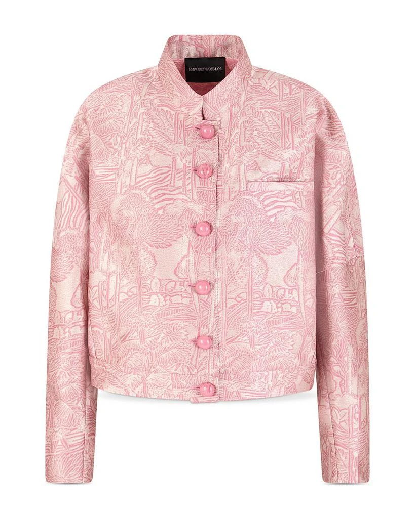 Emporio Armani Landscape Tonal Print Shiny Jacquard Jacket 6