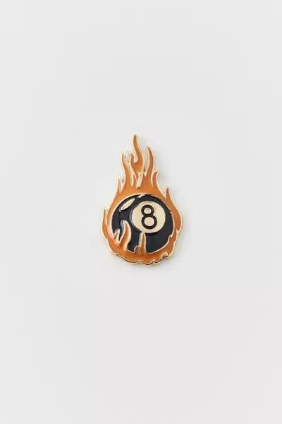 Urban Outfitters Flaming 8 Ball Enameled Pin 1