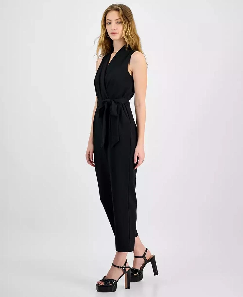 Bar III Women's Shawl-Collar Belted Straight-Leg Jumpsuit, Exclusively at Macy's 3