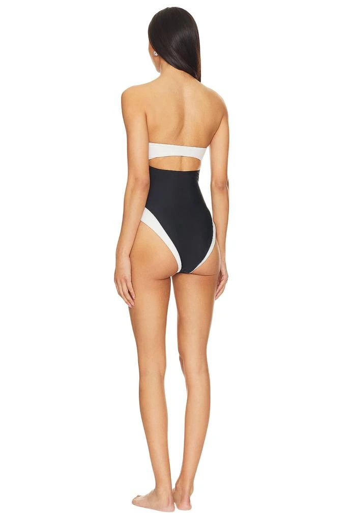 Lovers + Friends Moani Strapless One Piece In Black,white 2