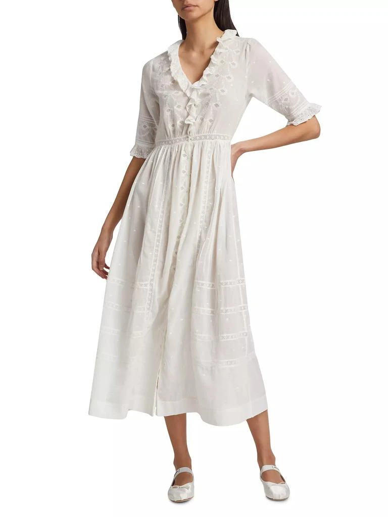 DÔEN Rosabella Embroidered Midi-Dress 3