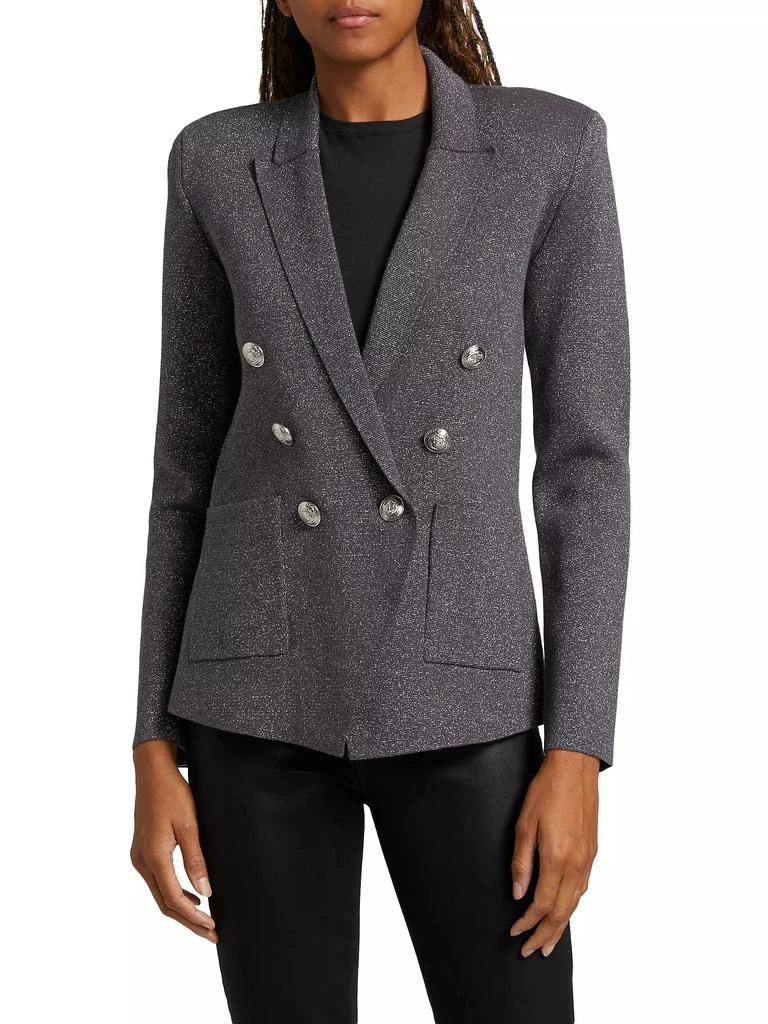 L'Agence Kenzie Metallic Knit Blazer 3