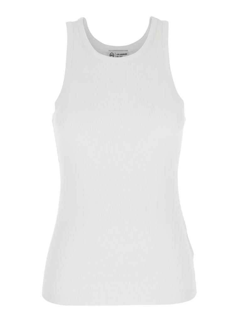 AG Jeans White Top With Logo Printed On The Back In Modal Blend Woman