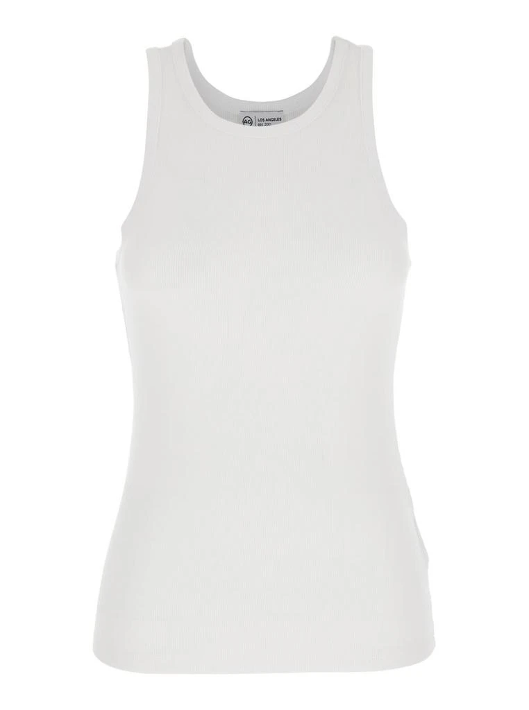 AG Jeans White Top With Logo Printed On The Back In Modal Blend Woman 1