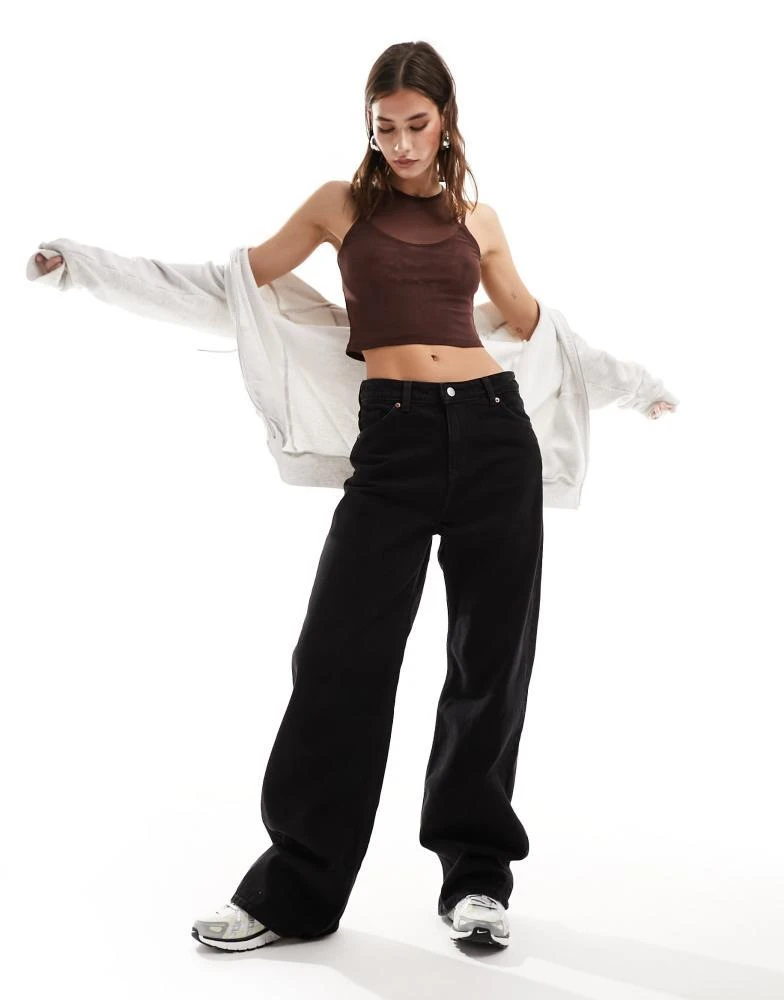 Monki Monki Naoki loose fit low rise jeans in black 1
