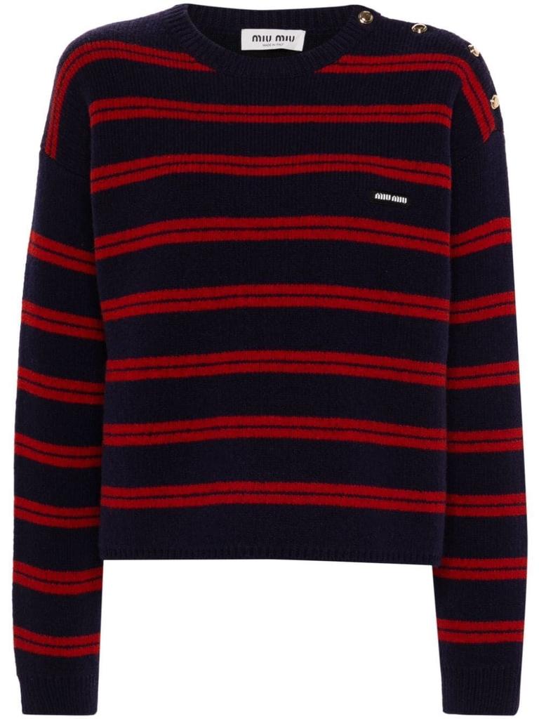 Miu Miu Miu Miu Roundneck Striped Sweater