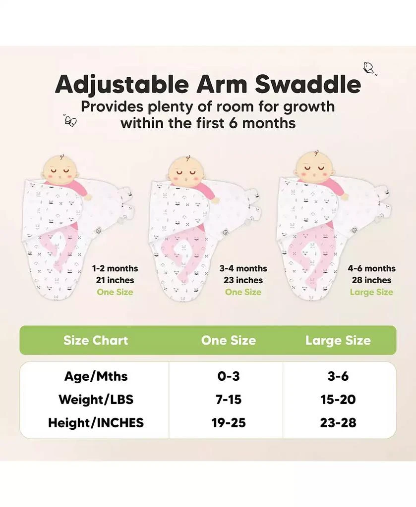 KeaBabies 3-Pack Organic Baby Swaddle Sleep Sacks with Knot Hats, Newborn Baby Swaddles Wrap 0-3 Months, Ergonomic Wearable Blanket 6