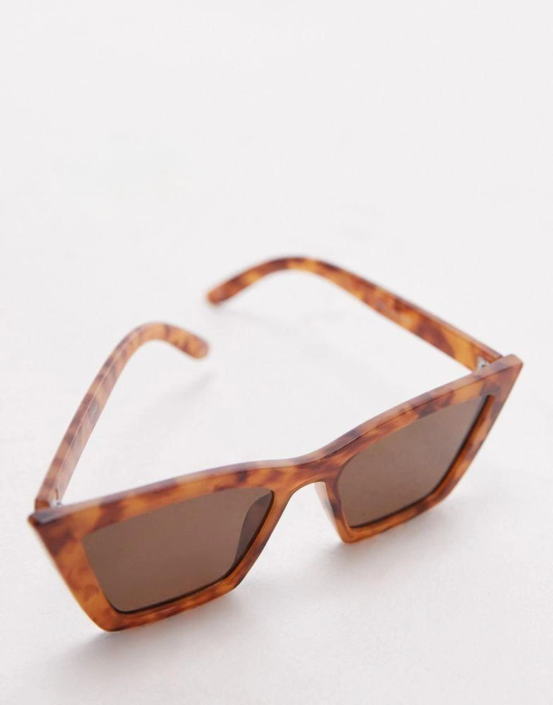 Topshop Topshop Lilian oversized cat eye glasses in brown tort 2