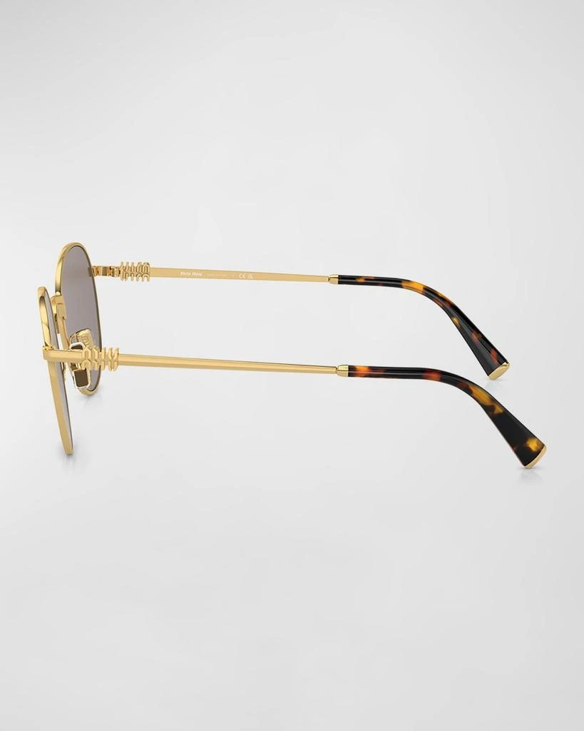 Miu Miu Logo Metal Round Sunglasses 2