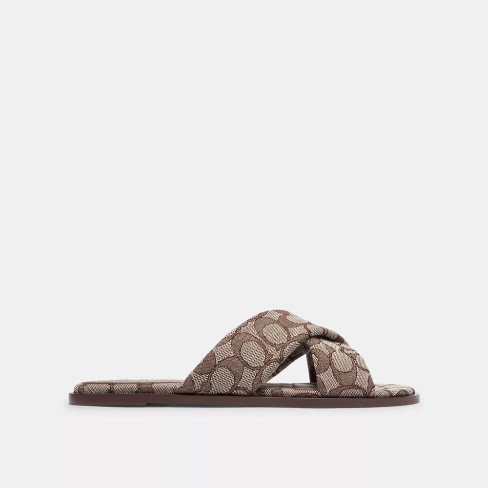 Coach Link Criss Cross Slide In Signature Jacquard